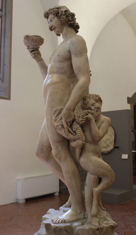 Baco de Michelangelo Museo Bargello Sátiro