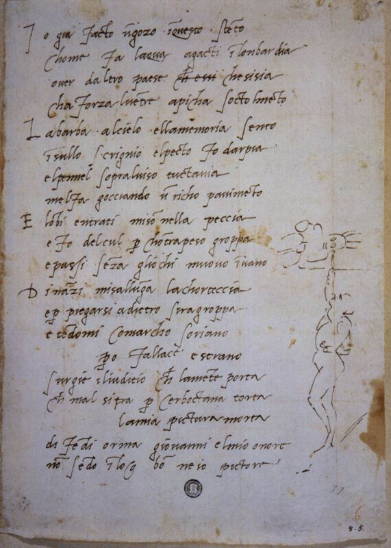Soneto de Michelangelo con dibujo