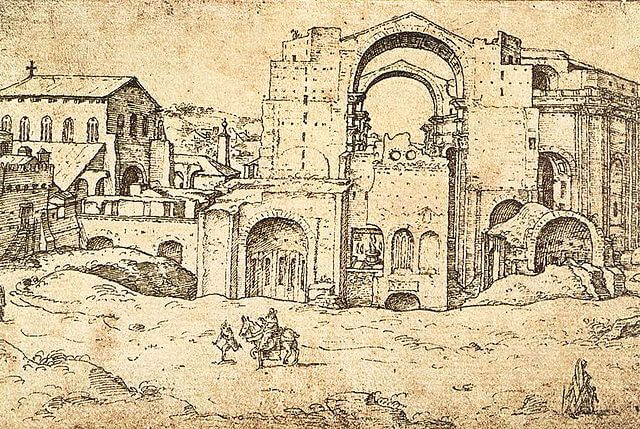 Marten van Heemskerck Construcción de San Pedro 1536