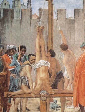 Crucifixión de San Pedro de Filippino Lippi Capilla Brancacci Florencia