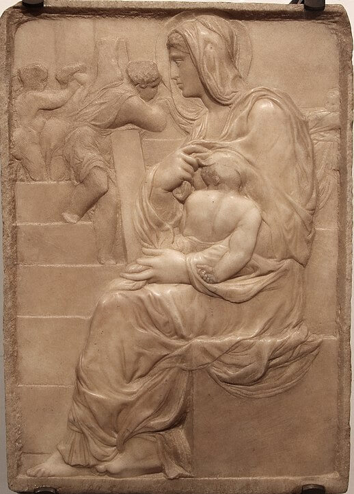 Miguel Ángel Buonarroti Virgen de la Escalera Florencia Relieve Renacimiento