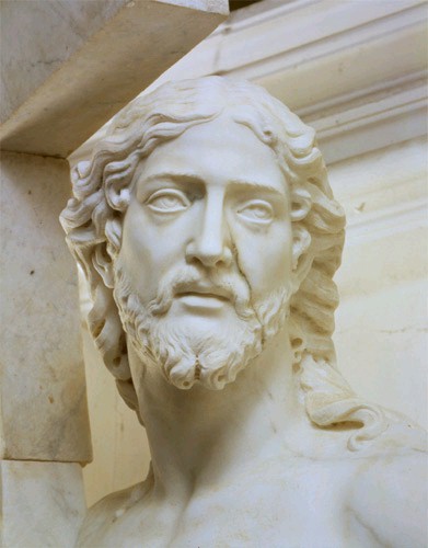 Cristo Resucitado de Bassano Romano Michelangelo veta negra mármol